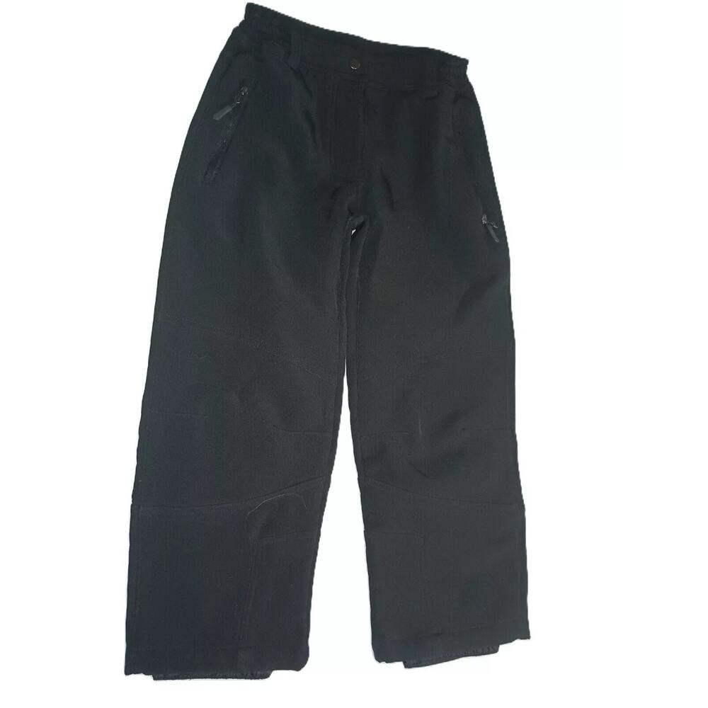 Magellan Boys Soft Shell Fleece Ski Pant Zipper Pocket Black Sz M (8/10) B002